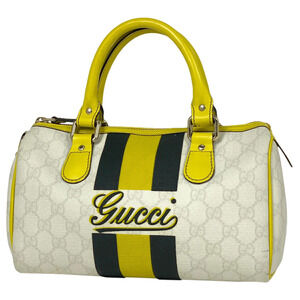 Gucci GG handbag Joyline Boston bag Supreme canvas white yellow black